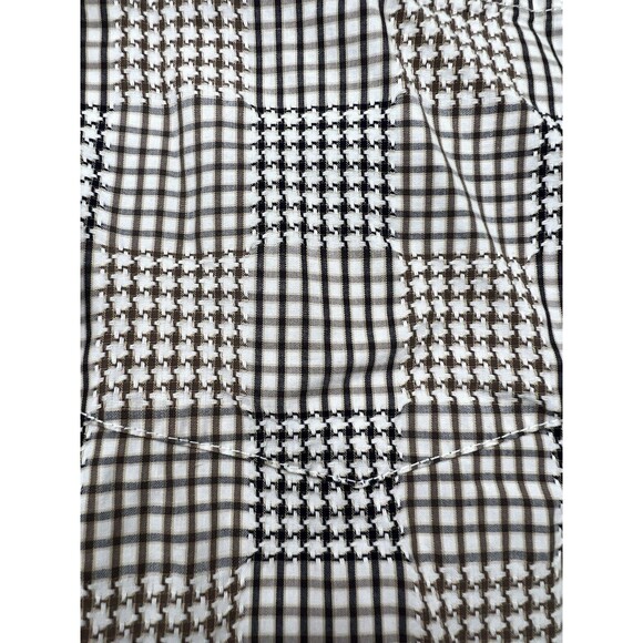 Bugatchi Uomo Shirt Mens L Tan Geometric Classic Fit Flip Cuff Button Up - Picture 2 of 8